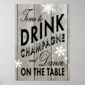 Rustic Time to Drink Champagne Holiday Poster (Voorkant)