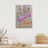 Rustic Time to Drink Champagne Poster (Keuken)