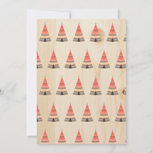 Rustic Tipi Camp Out Birthday Party Kaart (Achterkant)