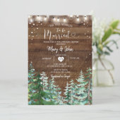 Rustic Tis het seizoen om te trouwen Pine Trees Kaart (Staand voorkant)