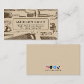 Rustic Tools Carpenter Handyman Visitekaartje (Voorkant / Achterkant)