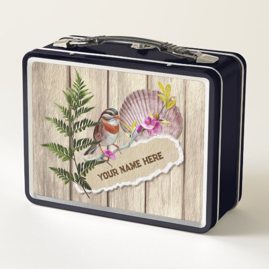 Rustic Torn Paper Wood Oil Paint Personalize Name (Achterkant)