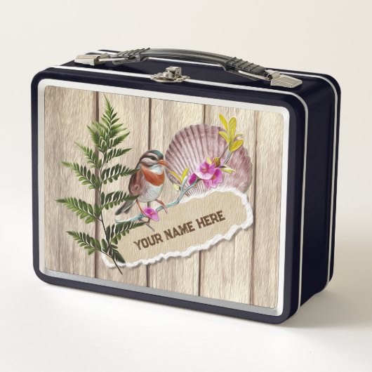 Rustic Torn Paper Wood Oil Paint Personalize Name (Voorkant)