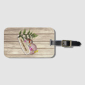 Rustic Torn Paper Wood Oil Paint Personalize Name Bagagelabel (Voorkant (horizontaal))