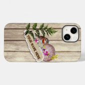 Rustic Torn Paper Wood Oil Paint Personalize Name Case-Mate iPhone Case (Achterkant (horizontaal))