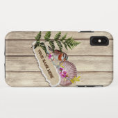 Rustic Torn Paper Wood Oil Paint Personalize Name Case-Mate iPhone Case (Achterkant (horizontaal))