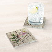 Rustic Torn Paper Wood Oil Paint Personalize Name Glazen Onderzetter (Schuin)