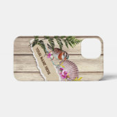 Rustic Torn Paper Wood Oil Paint Personalize Name iPhone Hoesje (Achterkant horizontaal)