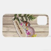 Rustic Torn Paper Wood Oil Paint Personalize Name iPhone Hoesje (Achterkant horizontaal)
