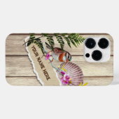 Rustic Torn Paper Wood Oil Paint Personalize Name iPhone Hoesje (Achterkant horizontaal)