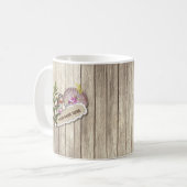 Rustic Torn Paper Wood Oil Paint Personalize Name Koffiemok (Voorkant links)