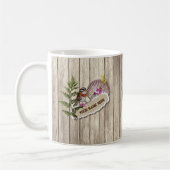 Rustic Torn Paper Wood Oil Paint Personalize Name Koffiemok (Links)