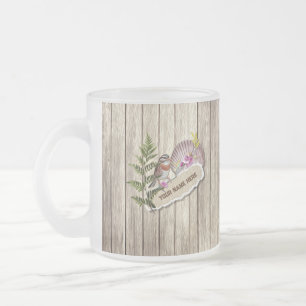 Rustic Torn Paper Wood Oil Paint Personalize Name Matglas Koffiemok