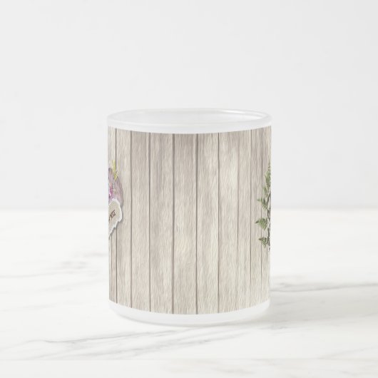 Rustic Torn Paper Wood Oil Paint Personalize Name Matglas Koffiemok (Center)