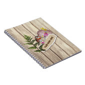 Rustic Torn Paper Wood Oil Paint Personalize Name Notitieboek (Rechterzijde)
