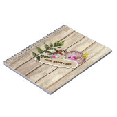 Rustic Torn Paper Wood Oil Paint Personalize Name Notitieboek (Linkerzijde)