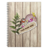 Rustic Torn Paper Wood Oil Paint Personalize Name Notitieboek (Voorkant)