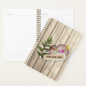 Rustic Torn Paper Wood Oil Paint Personalize Name Planner (Display)