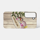 Rustic Torn Paper Wood Oil Paint Personalize Name Samsung Galaxy Hoesje (Achterkant horizontaal)