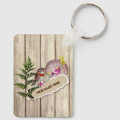 Rustic Torn Paper Wood Oil Paint Personalize Name Sleutelhanger (Achterkant)