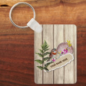 Rustic Torn Paper Wood Oil Paint Personalize Name Sleutelhanger (Voorkant)