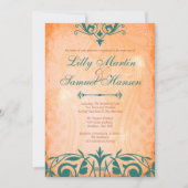 Rustic, Toscaanse Blauwgroen huwelijksuitnodiginge Kaart (Voorkant)