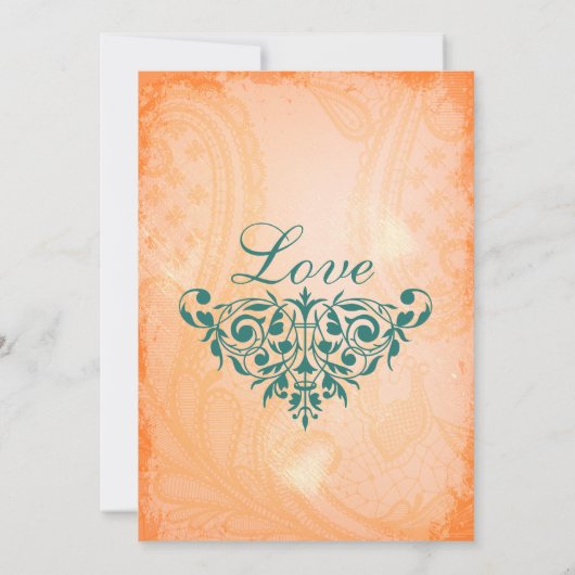 Rustic, Toscaanse Blauwgroen huwelijksuitnodiginge Kaart (Achterkant)