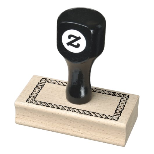 Rustic touw eenvoudig rechthoekig 1x2 frame rubberstempel (Stempel)