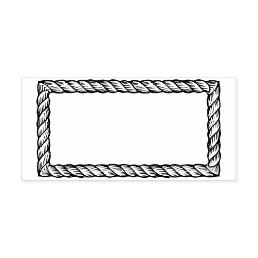 Rustic touw eenvoudig rechthoekig 1x2 frame rubberstempel (Afrduk)