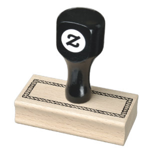 Rustic Touw Eenvoudig Rechthoekig 1x3 Frame Rubberstempel
