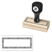 Rustic touw eenvoudig rechthoekig 1x3 frame rubberstempel (Gestempeld)