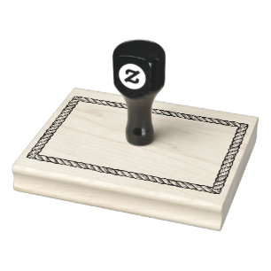 Rustic Touw Eenvoudig Rechthoekig 2x3 Frame Rubberstempel