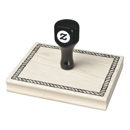 Rustic Touw Eenvoudig Rechthoekig 4x5 Frame Rubberstempel (Stempel)
