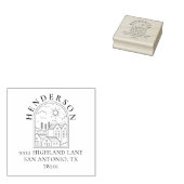 Rustic Town Aangepast Familie Retouradres Rubberstempel (Gestempeld)