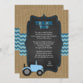 Rustic Tractor BOY Baby shower dank u Uitnodiging (Voorkant / Achterkant)