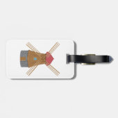 Rustic Traditional Wooden Windmill Bagagelabel (Achterkant horizontaal)