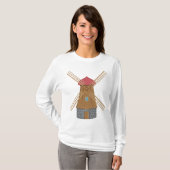 Rustic Traditional Wooden Windmill T-shirt (Voorkant volledig)