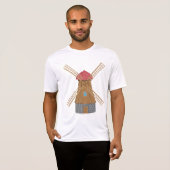 Rustic Traditional Wooden Windmill T-shirt (Voorkant volledig)