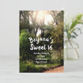 Rustic Trail Floral Enchanted Forest Sweet 16 Kaart (Staand voorkant)