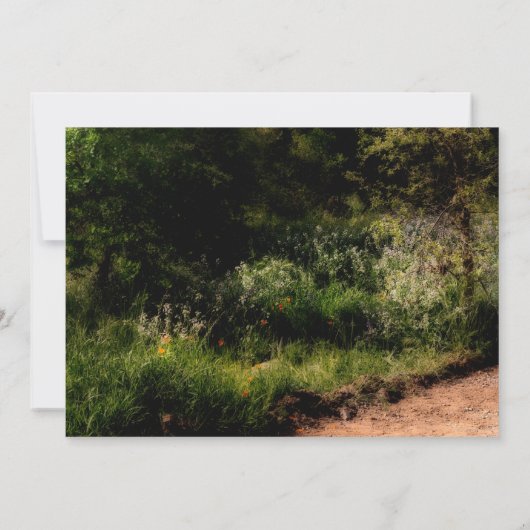 Rustic Trail Floral Enchanted Forest Wedding RSVP Kaart (Achterkant)