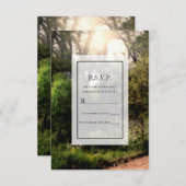 Rustic Trail Floral Enchanted Forest Wedding RSVP Kaart (Voorkant / Achterkant)