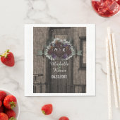 Rustic Train Herfst Floral Wedding Monogram Servet (Insitu)