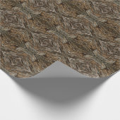 Rustic Tree Bark Photo Southwest Diamond Pattern Cadeaupapier (Hoek)