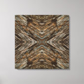 Rustic Tree Bark Photo Southwest Diamond Pattern Canvas Afdruk (Voorkant)