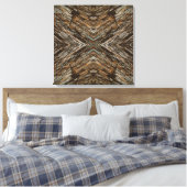 Rustic Tree Bark Photo Southwest Diamond Pattern Canvas Afdruk (Insitu (Slaapkamer))