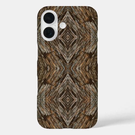 Rustic Tree Bark Photo Southwest Diamond Pattern Case-Mate iPhone Case (Achterkant)