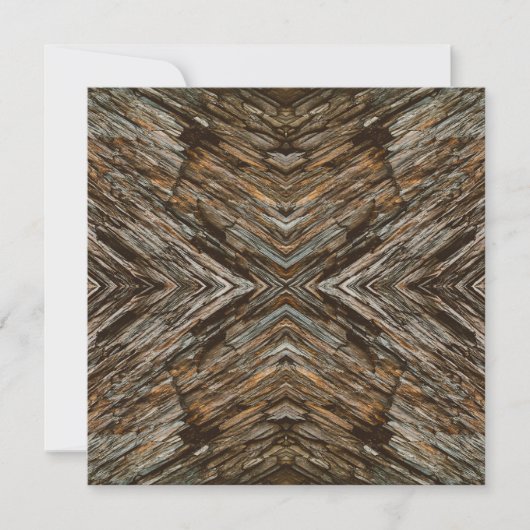 Rustic Tree Bark Photo Southwest Diamond Pattern Kaart (Voorkant)