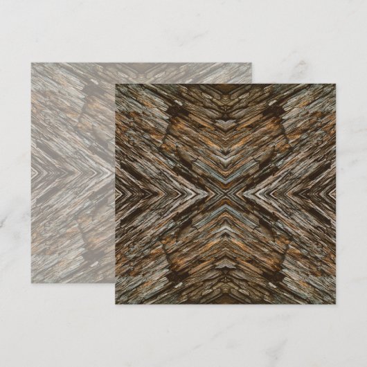 Rustic Tree Bark Photo Southwest Diamond Pattern Kaart (Voorkant / Achterkant)