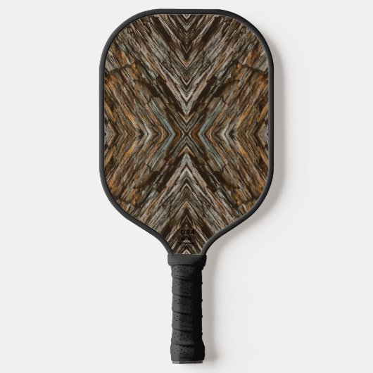 Rustic Tree Bark Photo Southwest Diamond Pattern Pickleball Paddle (Voorkant)