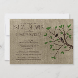 Rustic Tree Branches Bridal Shower-uitnodigingen Kaart